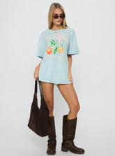 California Sugar Oversized Graphic Tee Blue